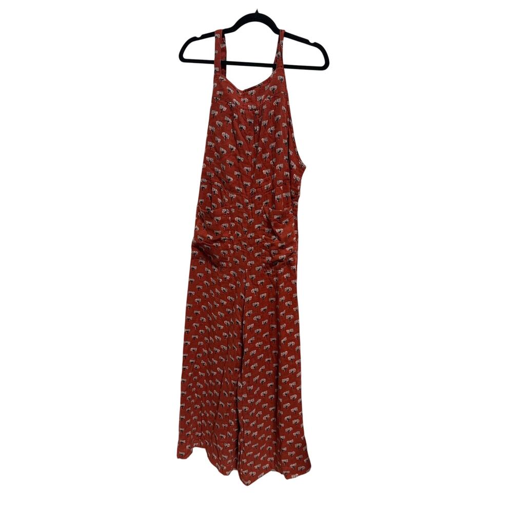 New Natural Life Dakota Jumpsuit Overalls Women's Small Rust Tree Print